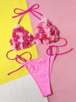 Floral Fantasy – Różowy Strój Kąpielowy Kwiatowy Bikini