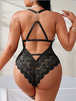 Oceaniczna Koronka – Seksowne Body Plus Size w Kolorze Granatowym Czarnym Bordowym
