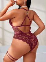 Oceaniczna Koronka – Seksowne Body Plus Size w Kolorze Granatowym Czarnym Bordowym