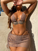 "Desert Glow" – Siateczkowy Bikini Set z Mini Spódniczką